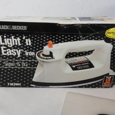 2pc Personal Care: Black & Decker Light & Easy Iron & Remington Curlers - New