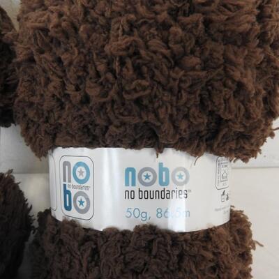 4 Skeins Dark Brown Yarn by NoBo. 50g each - New