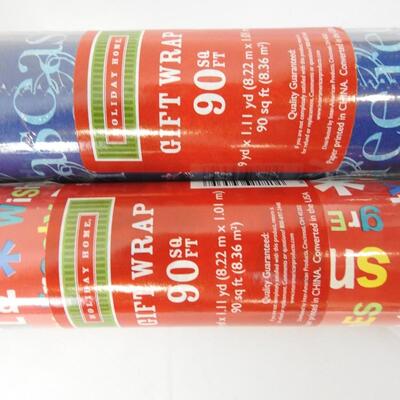 2 Rolls of Holiday Home 90 SQ ft. Wrapping Paper - New