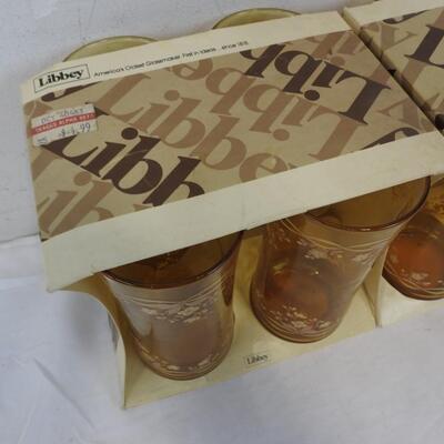 8 Cooler Glasses, 16 Oz Orange Libbey Glasses