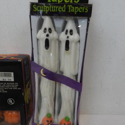 Halloween Window Decorations, Tapered Sculptured Candles, Halloween Lights - New