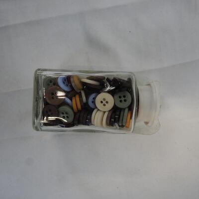 12 Small Bottles of Different Buttons