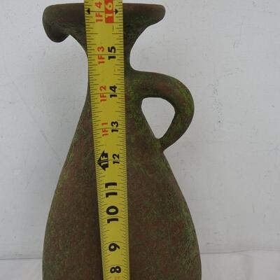 Decorative Vase/Pitcher/Jug Green/Brown/Orange w/ Small Handle