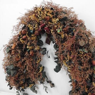 Fall Garland Floral Wall Decor, Red Bow