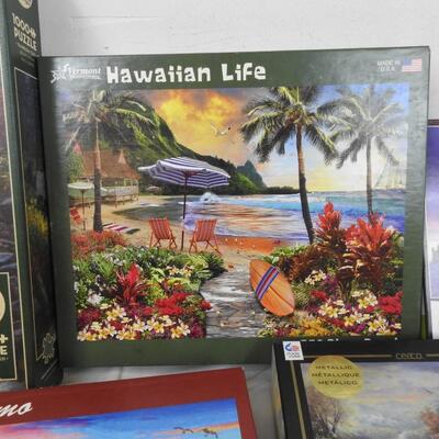 6 Puzzles: Canoe Lake, Thomas Kinkade, Lake Como, etc