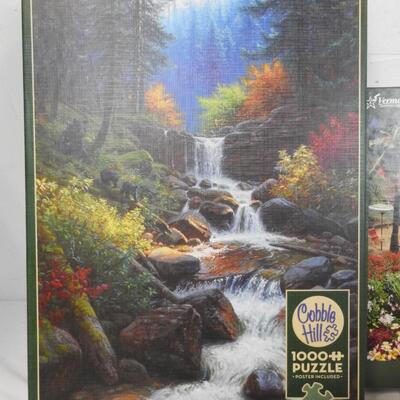 6 Puzzles: Canoe Lake, Thomas Kinkade, Lake Como, etc