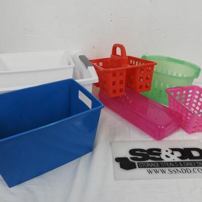 7 pc Organization, Baskets, Caddy, Crates, etc