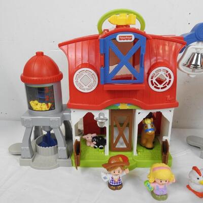 Two Fisher Price Farm Toys, Includes 3 Farmers, 2 Pigs, Chicken, 2 Horses