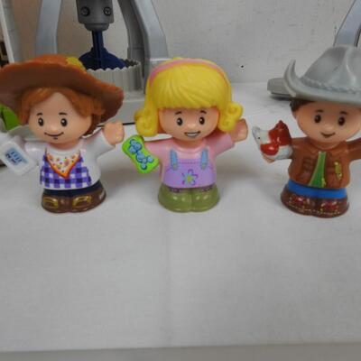 Two Fisher Price Farm Toys, Includes 3 Farmers, 2 Pigs, Chicken, 2 Horses