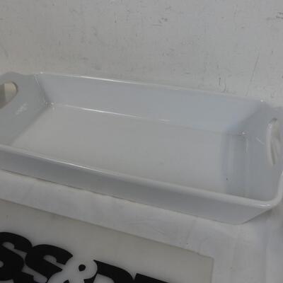 5 pc White Ceramic Trays, Good Condition