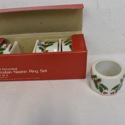 Trim a Home Bear & Ornaments, Stickers, Napkin Ring Set, Metal Tree Ornament