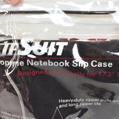 SlipSuit Neoprene Notebook Slip Case, 17.3" Black Laptop Case - New