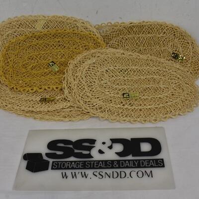 22 Abaca Fiber Decorative Mats, Made in the Philippines, Circle Patterns - New