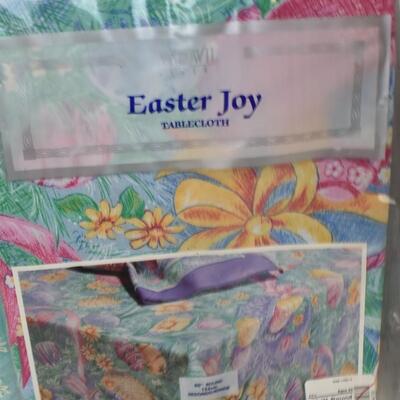 16" Flowering Tree, 18" Easter Tree, 4 Easter Napkins, Tablecloth, File - New