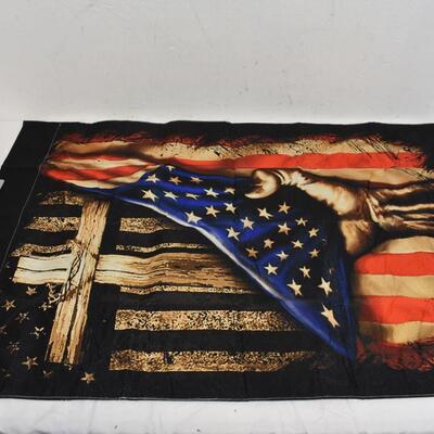 Religious/Patriotic Flag 39" x 27". No packaging - New