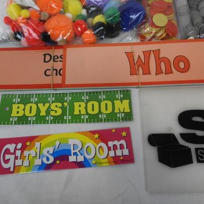 24 pc Teaching and Office Supplies, Blocks, Fake Money, Notebooks