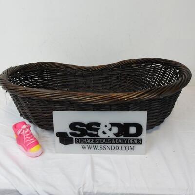 Large Basket Dog Bed, and a Pink Sneaker Squeaky Dog Toy