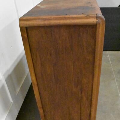 Wooden Dresser: 4 Layers of Drawers, Damaged Side. MCM Vintage