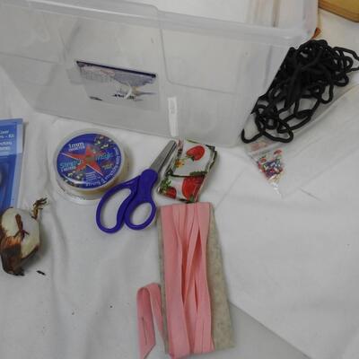 Craft Lot: Pink Desk Lamp, Wood, Glue, Markers, Metal Chain