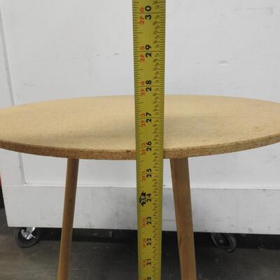 26" Tall Wood Table, 3 Legs, 20 Inch Circular Diamter Table - Good Condition