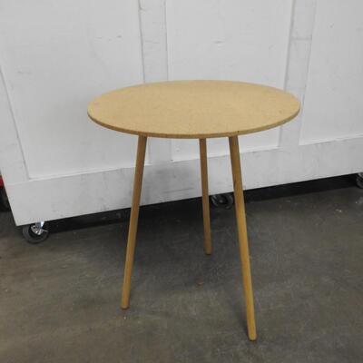 26" Tall Wood Table, 3 Legs, 20 Inch Circular Diamter Table - Good Condition