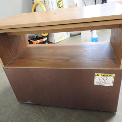 Wooden Desk/Entertainment Center with Revolving Top - Good Condition