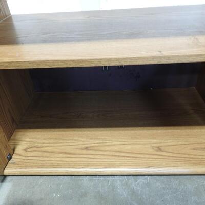 Wooden Desk/Entertainment Center with Revolving Top - Good Condition