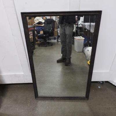 Large Wall Mirror, Black Frame, 43" x 28"