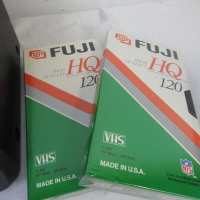 Broksonic VHS Player, Magnavox DVD Video Player, 2 Blank VHS, DVD Case