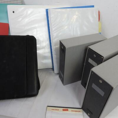 15+ pc Office Supplies: Binders, Papers, Clipboard, etc.