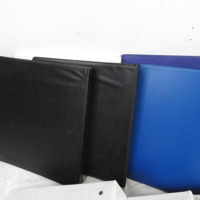 13 Binders, Assorted Sizes, Blue, Black, White