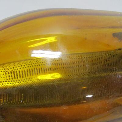Vintage Regency Amber Globe Hanging Lamp Light Diffuser Metal Accents