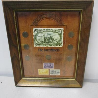 "The Forty Niners" Liberty Head "V" Nickel 7 Coin & 3 Stamp Set Coin Frame