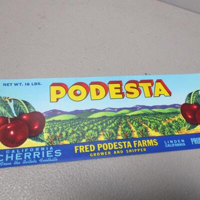 Podesta California Cherries Advertising Sign