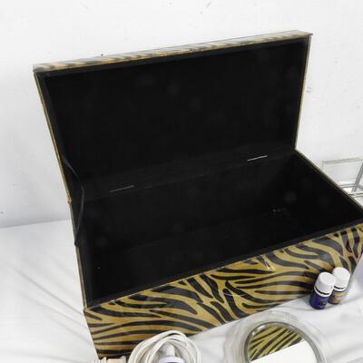 Personal Care Lot: PINK Bag, Acrylic Box, Scarves, Hair Curler