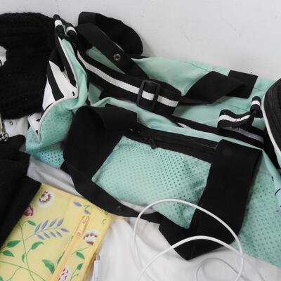 Personal Care Lot: PINK Bag, Acrylic Box, Scarves, Hair Curler