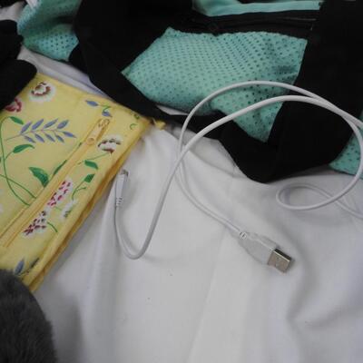 Personal Care Lot: PINK Bag, Acrylic Box, Scarves, Hair Curler