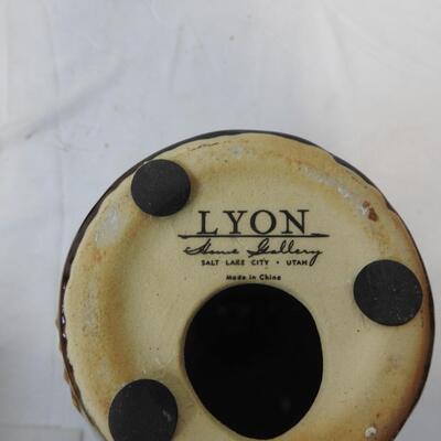 Lyon Candle Holder, Multi Color and Texture Ceramics, Green Bowl w/ Leaf Design