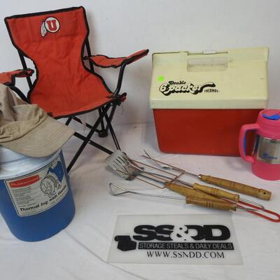 Double 6-packer Thermos Cooler, Bubba Pink Thermos, Baby Ute Camping Char etc.