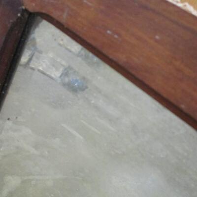 Vintage Wood Framed Mirror - Beveled Glass