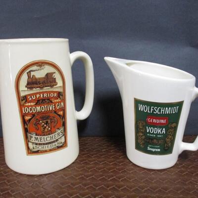 Superior Locomotive Gin & Wolfschmidt Vodka Pub Jug Pitchers