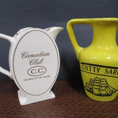 Canadian Club C.C & Cutty Sark Pub Jug Pitchers