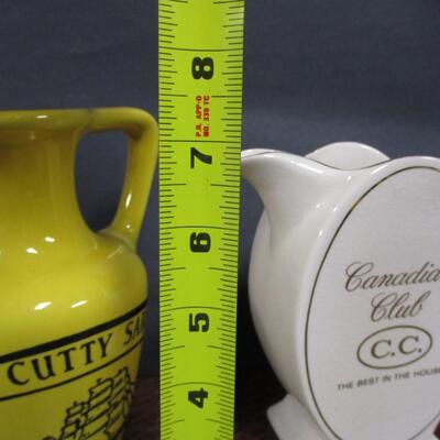 Canadian Club C.C & Cutty Sark Pub Jug Pitchers