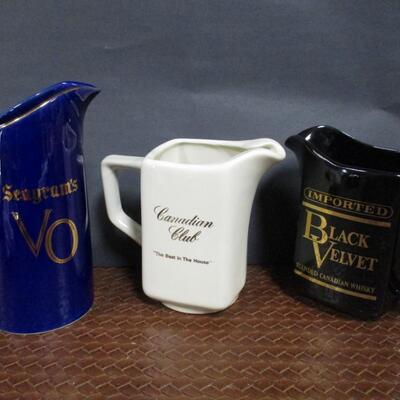 Seagram's VO Canadian Club & Black Velvet Pub Jug Pitchers