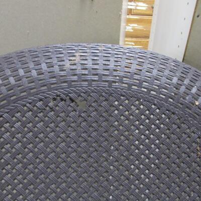 Pair Of Outdoor Composite Weave Pattern Patio Chairs