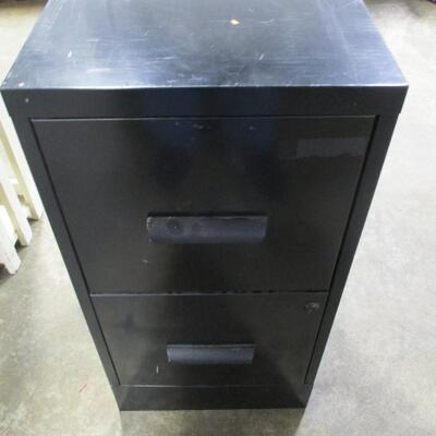 Black 2 Drawer File Cabinet No Key
