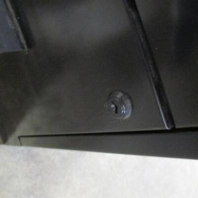 Black 2 Drawer File Cabinet No Key