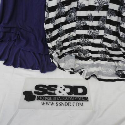 2 LuLaRoe Carly Dresses sz Small. High/Low Hemline, Chest Pocket, Short Sleeves