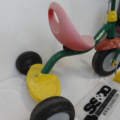 Kiddi-O Children's Tricycle, Sun Faded Red/Yellow/Green
