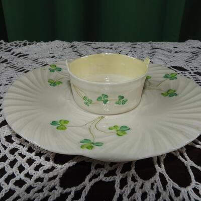 Belleek Plate & small bowl